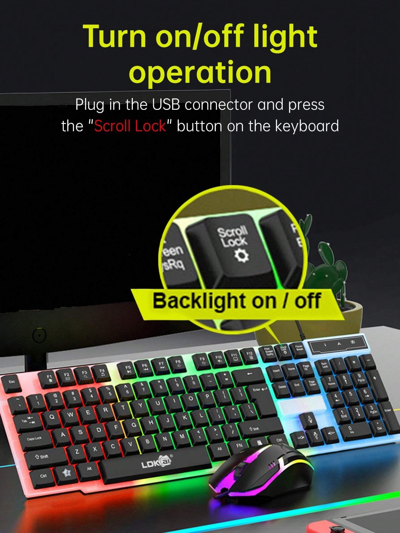 Ldkai Led Backlight Mechanical Gaming Keyboard and Mouse Set
