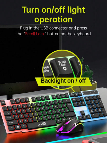 Ldkai Led Backlight Mechanical Gaming Keyboard and Mouse Set