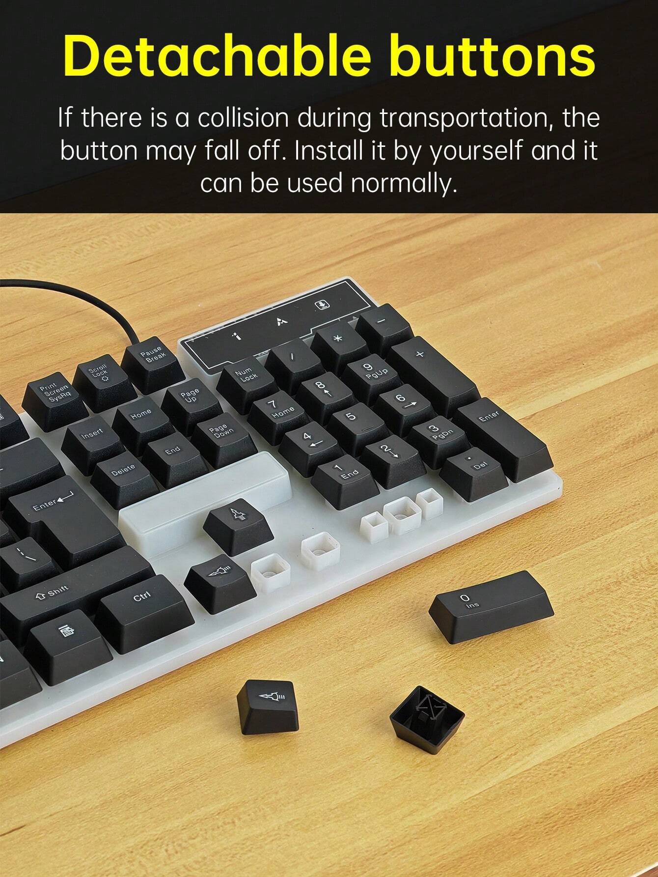 Ldkai Led Backlight Mechanical Gaming Keyboard and Mouse Set