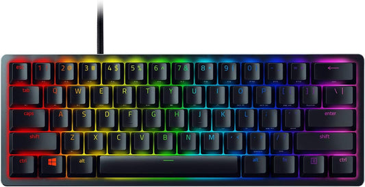 Huntsman Mini 60% Gaming Keyboard: Fast Keyboard Switches - Clicky Optical Switches - Chroma RGB Lighting - PBT Keycaps - Onboard Memory Snap Tap - Black