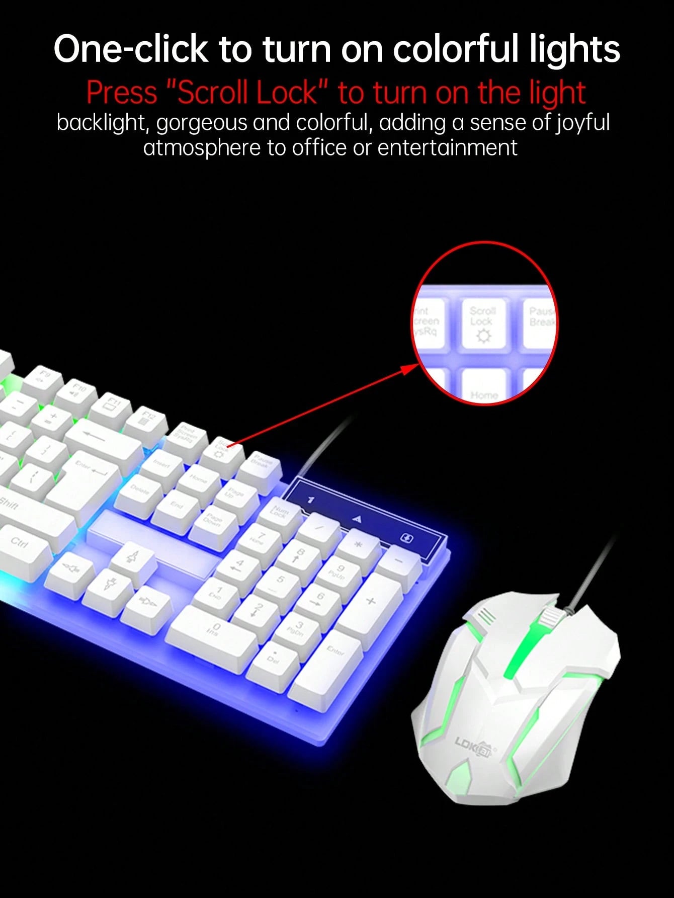 Ldkai Led Backlight Mechanical Gaming Keyboard and Mouse Set